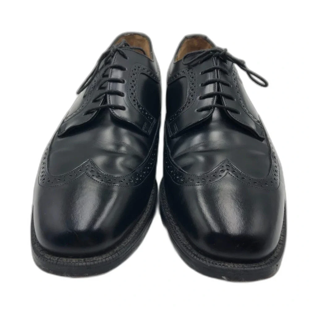 Johnston and Murphy by JM Men's Black Leather Wingtip Oxford Shoes Size 10.5
